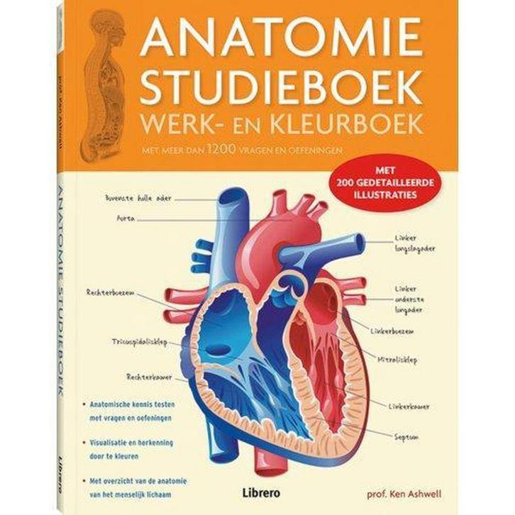 Anatomie Studieboek Werk- en Kleurboek 9789089989925, Boeken, Overige Boeken, Gelezen, Verzenden