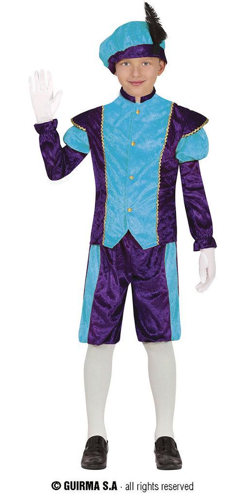 Pietenpak Kind Blauw/Paars Benjamin, Kleding | Dames, Carnavalskleding en Feestkleding, Nieuw, Ophalen of Verzenden