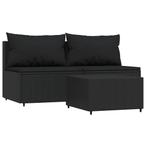 Zwarte Loungeset met Kussens | Retourdeal | Comfortabel &..., 2 zitplaatsen, Rotan, Nieuw, Ophalen of Verzenden