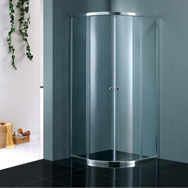 AKTIE Douchecabine BWS Kwartrond 2 Schuifdeuren 80x80 cm 4, Doe-het-zelf en Verbouw, Sanitair, Douche, Nieuw, Chroom, Ophalen of Verzenden