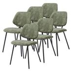 Eetkamerstoel Köma set van 6 donkergroen en zwart [en.casa], Huis en Inrichting, Stoelen, Verzenden, Nieuw
