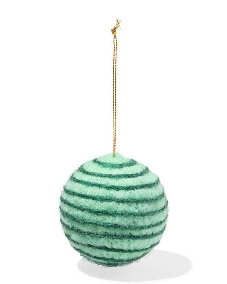 HEMA Kersthanger 7cm vilt bal groen 3+1 gratis met HP, Diversen, Kerst, Nieuw, Verzenden