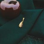 Gouden hanger met zirconia (Hanger of bedel), Sieraden, Tassen en Uiterlijk, Bedels, Ophalen of Verzenden, Gebruikt, Goud, Overige merken