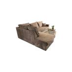 Prachtige forse nieuwe taupe rib stoffen hoekbank model, Huis en Inrichting, Ophalen of Verzenden, Nieuw