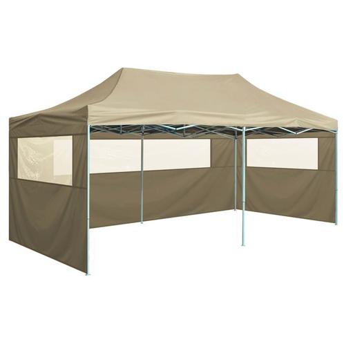 Partytent met 4 zijwanden inklapbaar 3x6 m staal crme, Tuin en Terras, Partytenten, Partytent, Nieuw, 2 meter of meer, Verzenden