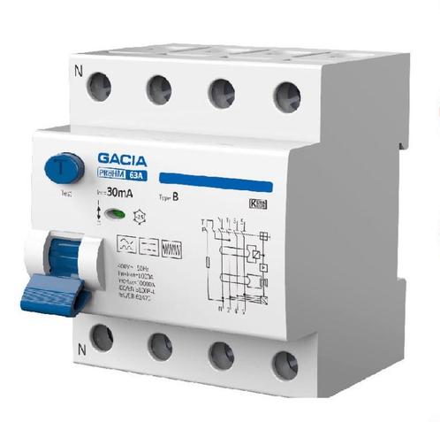 GACIA aardlekschakelaar 30mA Type B 4P, Doe-het-zelf en Verbouw, Elektra en Kabels, Nieuw, Verzenden