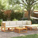 vidaXL 6-delige Loungeset met kussens massief acaciahout, Verzenden, Nieuw, Hardhout, Loungeset