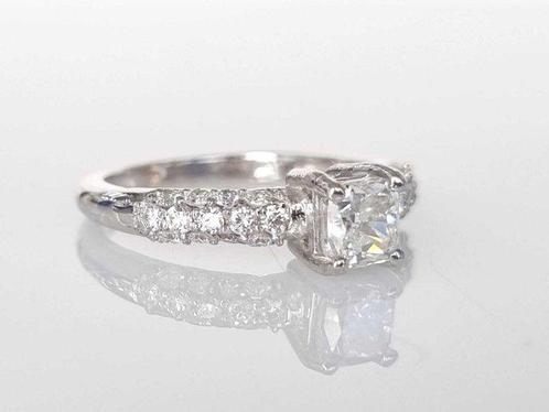 Verlovingsring - 18 karaat Witgoud - 0.95ct. tw. Diamant, Sieraden, Tassen en Uiterlijk, Antieke sieraden