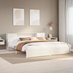 vidaXL Bed met boekenkast zonder matras grenenhout wit, Huis en Inrichting, Slaapkamer | Bedden, Verzenden, Wit, Overige maten