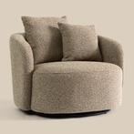 *WOONWINKEL* Grote Fauteuil Rond Met Kussens Bruin, Verzenden, Nieuw, Stof
