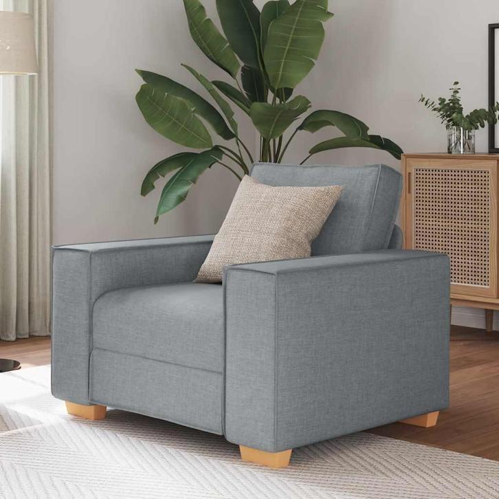 vidaXL Sofa Stoel Lichtgrijs 60 cm Stof, Huis en Inrichting, Banken | Bankstellen, Nieuw, Stof, Verzenden