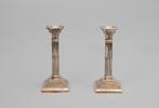 Een paar zilveren kandelaars Empire-stijl, Israël 20e eeuw, Antiek en Kunst