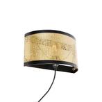 Vintage wandlamp zwart met messing 30x17 cm - Kayleigh, Nieuw, Overige materialen, Industrieel