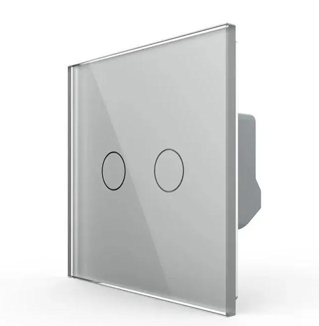 Livolo Touch LED Dimmer – Grijs | Dubbele Design Schakelaar, Doe-het-zelf en Verbouw, Elektra en Kabels, Schakelaar, Nieuw, Ophalen of Verzenden