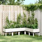 vidaXL Plantenbak met latwerk 160x120x142 cm polypropeen wit, Tuin en Terras, Bloembakken en Plantenbakken, Verzenden, Nieuw, Kunststof