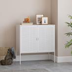 Commode Castelli 82,5x80x40 cm staal wit [en.casa], Verzenden, Nieuw