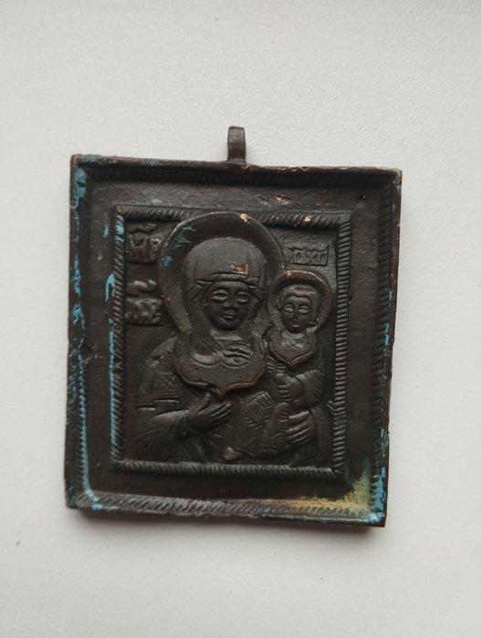 Reis-icoon - Moeder Gods van Smolensk - Brons, Antiek en Kunst, Kunst | Niet-Westerse kunst