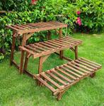 Decoratieve Houten Plantenstandaard 3 Lagen Binnen en Buiten, Tuin en Terras, Verzenden, Nieuw