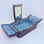 Doos - Napoléon III, 3 secties - Leder - necesséekistje, Antiek en Kunst, Curiosa en Brocante