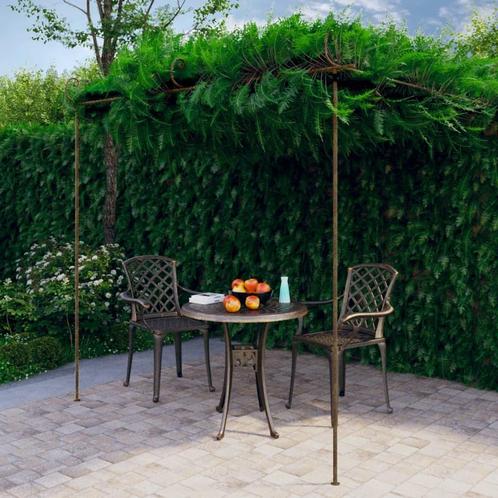 Tuinpergola 3x3x2,5 m ijzer antiekbruin (Tuinbogen pergola), Tuin en Terras, Tuinpoorten, Nieuw, Verzenden