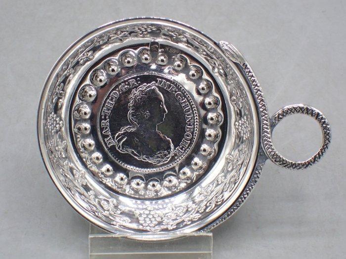 Wijnproefschaaltje - .800 zilver - Met slanghandvat, Antiek en Kunst, Antiek | Goud en Zilver