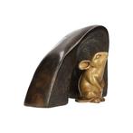 Beeldje - Mouse in house - Brons, Antiek en Kunst, Curiosa en Brocante