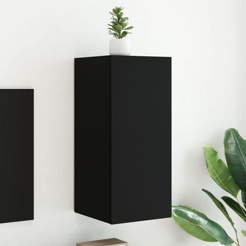 vidaXL Tv-wandmeubel met LED-verlichting 30,5x35x70 cm zwart, Huis en Inrichting, Kasten | Televisiemeubels, Nieuw, Overige houtsoorten