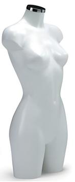 Italiaanse dames torsos in wit met chromen dop