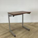 schooltafel (hxbxd) 76x70x50 cm, bruin blad - grijs, Huis en Inrichting, Ophalen of Verzenden, Gebruikt