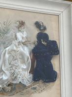 Antieke mode inkijkkast , Gravure met Franse mode prent “La, Antiek en Kunst