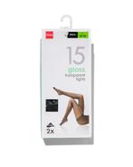 HEMA Pantys glanzend 15denier - 2 stuks zwart, Kleding | Dames, Leggings, Maillots en Panty's, Verzenden, Nieuw, Zwart