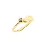 Gouden ring met zirconia (subtiele ring, gouden sieraden), Gebruikt, Overige kleuren, Ophalen of Verzenden, Kleiner dan 17