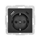 Ledmaxx Inbouw contactdoos zwart met 1x USB-A & 1x USB-C..., Nieuw, Ophalen of Verzenden