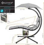 Kesser® Hangstoel - Ligstoel - Ligbed - 200x194x100cm - Grij, Tuin en Terras, Verzenden, Nieuw