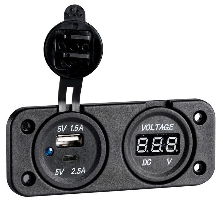 USB-A met USB-C en een Voltmeter, Watersport en Boten, Bootonderdelen, Nieuw, Zeilboot of Motorboot, Ophalen of Verzenden