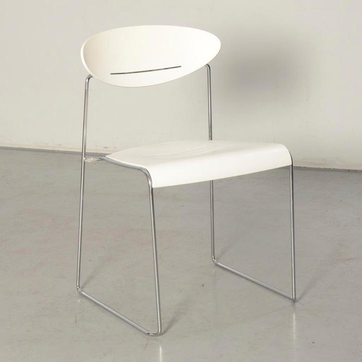 VDS Sari design kantinestoel, wit, buisframe onderstel, Huis en Inrichting, Bureaustoelen, Ophalen of Verzenden