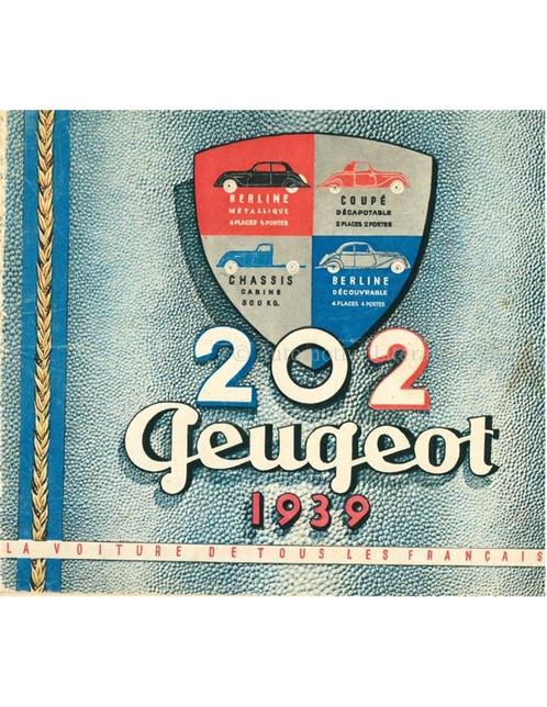 1939 PEUGEOT 202 PROGRAMMA BROCHURE FRANS, Boeken, Auto's | Folders en Tijdschriften, Peugeot