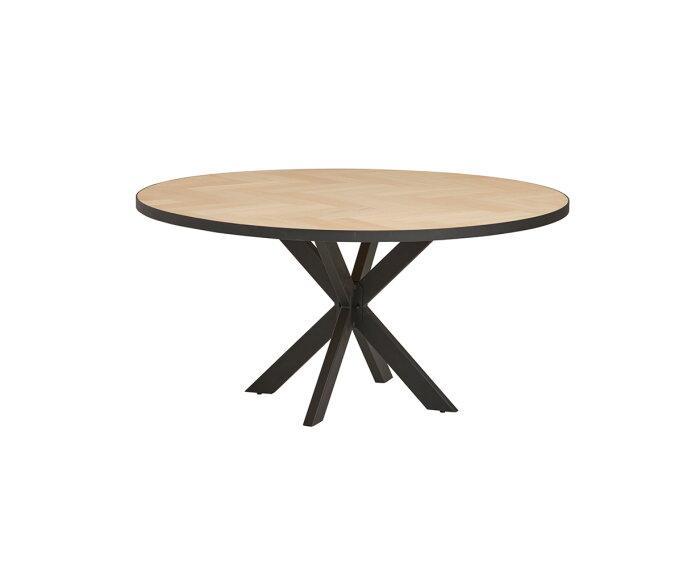 Ronde eiken eettafel Bern Ø100 cm Visgraat - Naturel, Huis en Inrichting, Tafels | Eettafels, Nieuw, Ophalen of Verzenden