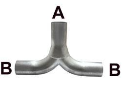 Stalen T-buis A=76mm B=76mm, Auto-onderdelen, Uitlaatsystemen, Nieuw, Verzenden
