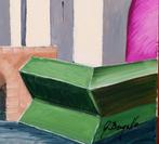 Giorgio Bergallo - CASE SUL PONTE, Antiek en Kunst, Kunst | Schilderijen | Modern