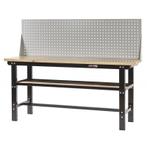 Werkbank zwart 200 cm met hardhouten blad en, Doe-het-zelf en Verbouw, Werkbanken, Ophalen of Verzenden, Nieuw