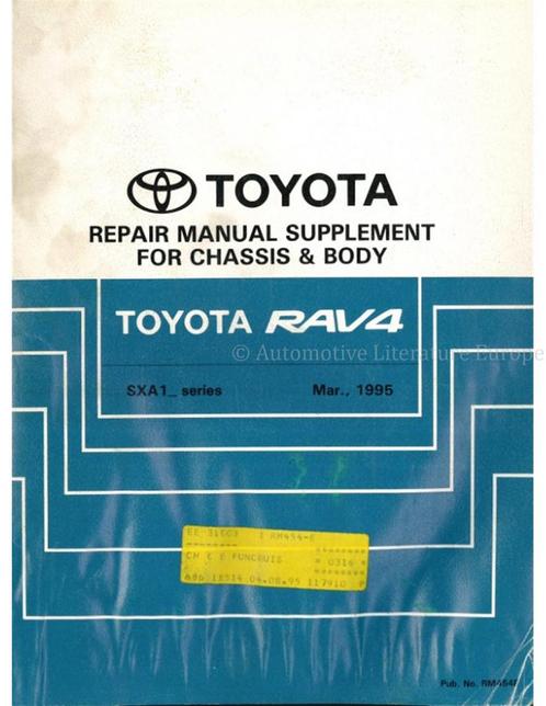 1995 TOYOTA RAV4 CHASSIS EN CARROSSERIE WERKPLAATSHANDBOEK, Auto diversen, Handleidingen en Instructieboekjes