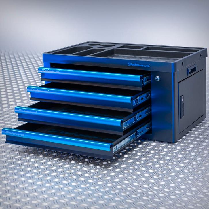 Datona Gereedschapskist Black-Line met 4 laden - Datona -, Doe-het-zelf en Verbouw, Gereedschapskisten, Nieuw, Ophalen of Verzenden