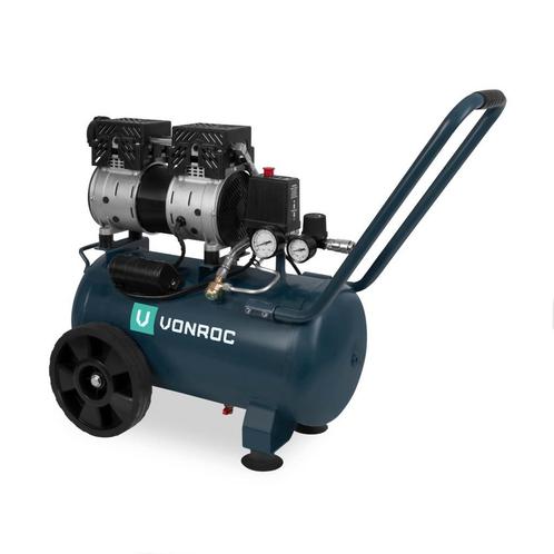 PRO Stille Compressor – 57,5dB | 24 L - Olievrij – 750W –, Doe-het-zelf en Verbouw, Compressors, Nieuw, Verzenden