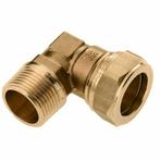 BONFIX messing knelkoppeling knie 12 x 3/8 buitendraad, Ophalen of Verzenden, Nieuw