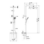 Opbouw Regendouche Salenzi Giro Thermostatisch 30cm en 3, Doe-het-zelf en Verbouw, Sanitair, Ophalen of Verzenden, Nieuw