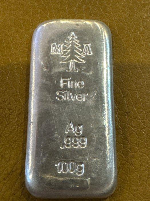 100 gram - Zilver .999 - Silberbarren gegossen (Zonder, Postzegels en Munten, Edelmetalen en Baren