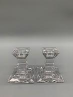 Set vintage kandelaars loodkristal klein model 2 stuks, Ophalen of Verzenden