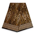 Afrikaanse print stof - Zwart Geel Ndop Cameroon - 100% kato, Ophalen of Verzenden, Nieuw