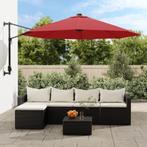 vidaXL Wandparasol met LEDs 290 cm felrood, Tuin en Terras, Parasols, Verzenden, Nieuw, 2 tot 3 meter, Muurparasol